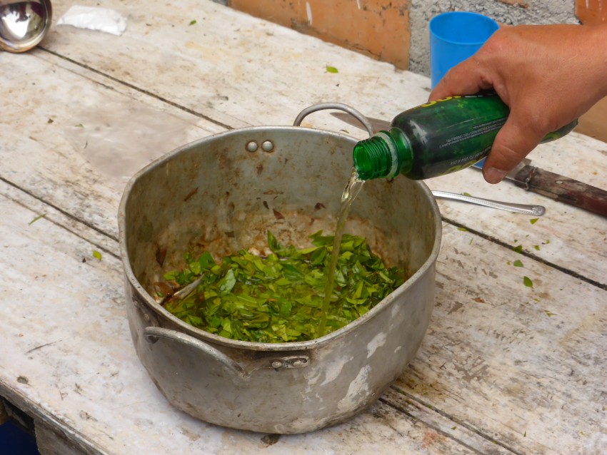 Making cocaine in San Agustín, Colombia