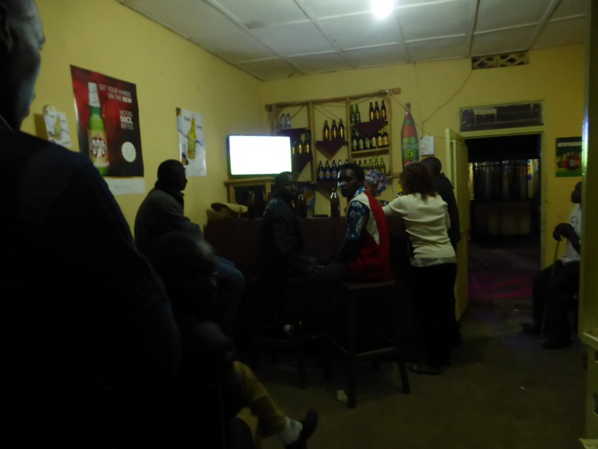 Football watching in Kinigi.