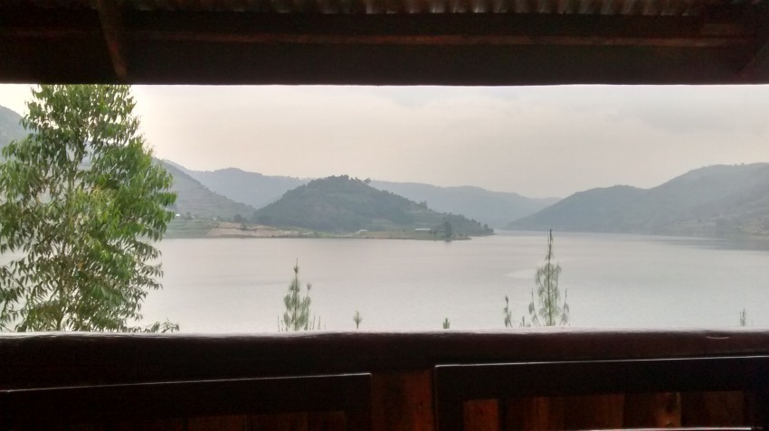 The view from the kitchen of Wilfred's place/Amasiko Eco-Farm. 
