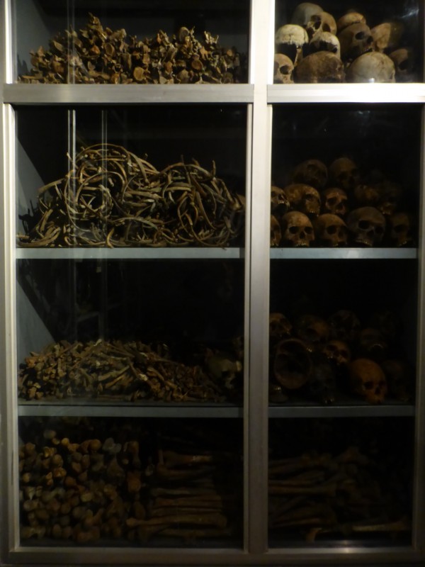 Racks of human remains from the Red Terror. 